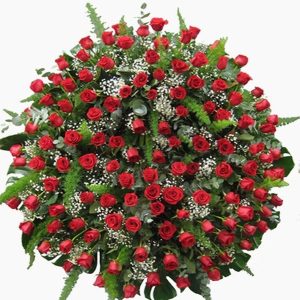 19-(Tam:1,60)Coroa de Flores com Rosas Vermelhas