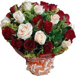 Buquê com 36 Rosas Vermelhas e Chá