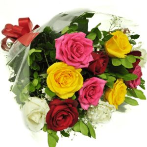 Buquê com 24 Rosas Coloridas