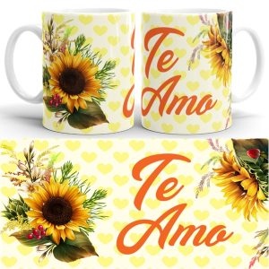 Caneca Girassol "Te Amo"