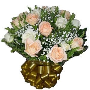 Buquê com 36 Rosas Chá e Branca