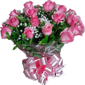 Buquê com 24 Rosas cor Rosas
